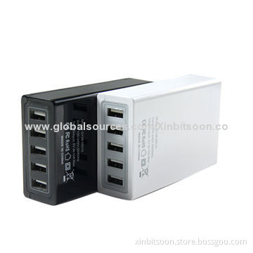 5-port USB Smart Charger, 5V, 10A, for iPhone/iPad/Samsung and Other Devices